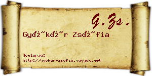 Gyökér Zsófia névjegykártya